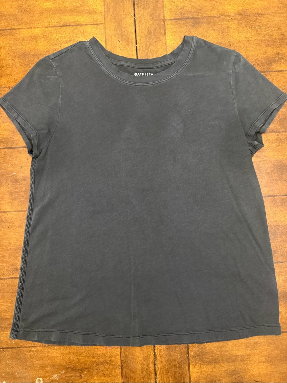 Athleta Black Crewneck Tee Medium Petite M/P